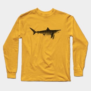 Minimalist Black and White Blacktip Shark Long Sleeve T-Shirt